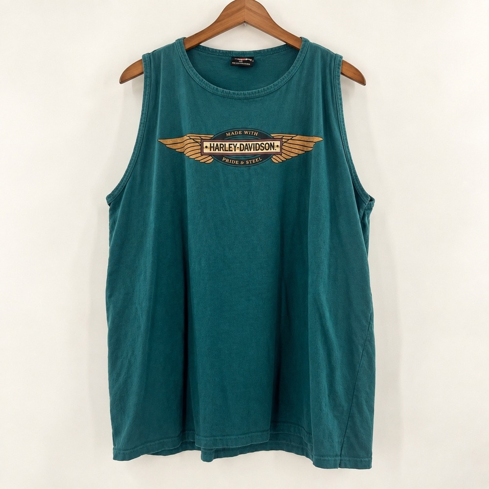 Harley Davidson Biker Gorpcore Muscle Tank Top Mens XXL Heritage Pittsburgh PA